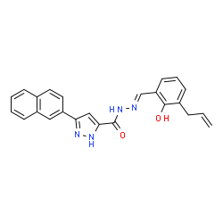 (E)-N-(3-allyl-2-hydroxybenzylidene)-3-(naphthalen-2-yl)-1H-pyrazole-5-carbohydrazide结构式