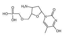 [(2S,3S,5R)-3-amino-5-(5-methyl-2,4-dioxopyrimidin-1-yl)oxolan-2-yl]methoxymethylphosphonic acid Structure