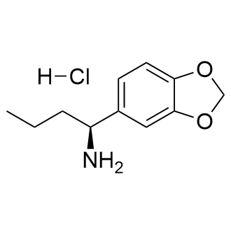 (S)-1-(苯并[d][1,3]二氧杂-5-基)丁-1-胺盐酸盐结构式