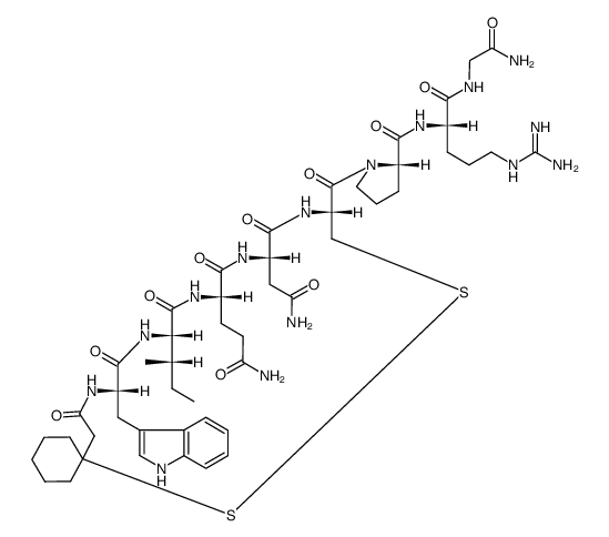 beta-Mercapto-beta,beta-cyclopentamethylenepropionic acid-2-trp-8-arg- oxytocin结构式