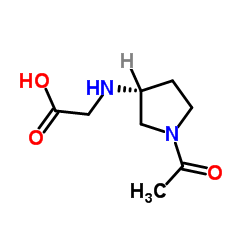 N-[(3R)-1-Acetyl-3-pyrrolidinyl]glycine结构式