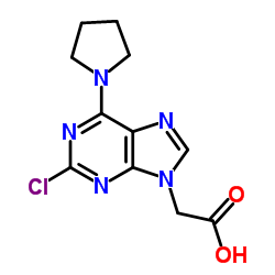 [2-Chloro-6-(1-pyrrolidinyl)-9H-purin-9-yl]acetic acid Structure