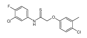 2-(4-chloro-3-methylphenoxy)-N-(3-chloro-4-fluorophenyl)ethanethioamide Structure