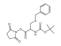 2,5-dioxopyrrolidin-1-yl 3-(benzylthio)-2-((tert-butoxycarbonyl)amino)propanoate结构式