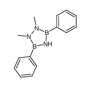 1,2-dimethyl-3,5-diphenyl-cyclo-1,2,4-triaza-3,5-diborane结构式