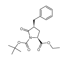 ethyl (2S,4S)-1-(tert-butoxycarbonyl)-4-benzylpyroglutamate结构式