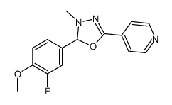 2-(3-fluoro-4-methoxyphenyl)-3-methyl-5-pyridin-4-yl-2H-1,3,4-oxadiazole Structure