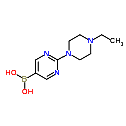 2 –(N-乙基哌嗪基)嘧啶- 5 -硼酸结构式