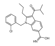 1-[(2-chlorophenyl)methyl]-3-(2-methylpropanoyl)-2-propylindole-6-carboxamide Structure