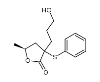 (3RS,5S)-3-(3'-hydroxypropyl)-5-methyl-3-(phenylsulfanyl)tetrahydrofuran-2-one Structure