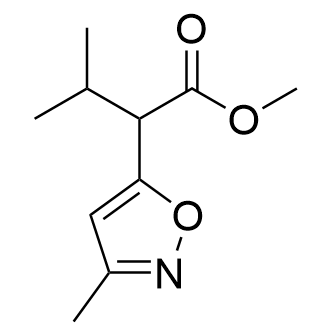 3-甲基-2-(3-甲基异噁唑-5-基)丁酸甲酯结构式