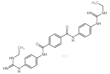 Terephthalanilide, 4,4-bis(2-ethylguanidino)-, dihydrochloride Structure