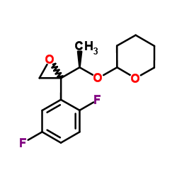 2-{(1R)-1-[2-(2,5-Difluorophenyl)-2-oxiranyl]ethoxy}tetrahydro-2H-pyran结构式