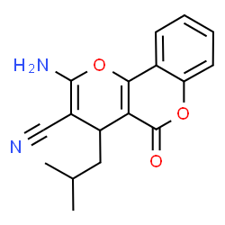 2-Amino-4-isobutyl-5-oxo-4H,5H-pyrano[3,2-c]chromene-3-carbonitrile Structure