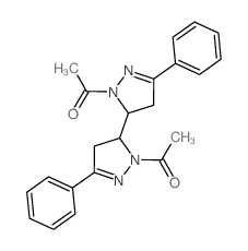 1-[5-(2-acetyl-5-phenyl-3,4-dihydropyrazol-3-yl)-3-phenyl-4,5-dihydropyrazol-1-yl]ethanone结构式