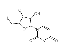 1-[3,4-dihydroxy-5-(iodomethyl)oxolan-2-yl]pyrimidine-2,4-dione structure