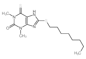 6-Thio-8-(N-octylthio)theophylline结构式