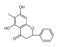 (2S)-5,7-dihydroxy-6-methyl-2-phenyl-chroman-4-one结构式