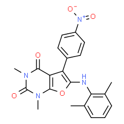 Furo[2,3-d]pyrimidine-2,4(1H,3H)-dione,6-[(2,6-dimethylphenyl)amino]-1,3-dimethyl-5-(4-nitrophenyl)- structure