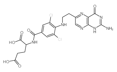 D-Glutamic acid,N-[4-[[2-(2-amino-1,4-dihydro-4-oxo-6-pteridinyl)ethyl]amino]-3,5-dichlorobenzoyl]-(9CI)结构式