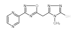 4-METHYL-5-[(3-PYRAZIN-2-YL-1,2,4-OXADIAZOL-5-YL)METHYL]-4H-1,2,4-TRIAZOLE-3-THIOL structure