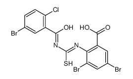 3,5-DIBROMO-2-[[[(5-BROMO-2-CHLOROBENZOYL)AMINO]THIOXOMETHYL]AMINO]-BENZOIC ACID结构式