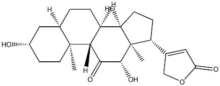 3β,12β,14-Trihydroxy-11-oxo-5β-card-20(22)-enolide结构式