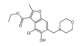 ethyl 4-chloro-5-hydroxy-2-methyl-6-(morpholin-4-ylmethyl)-1-benzofuran-3-carboxylate结构式