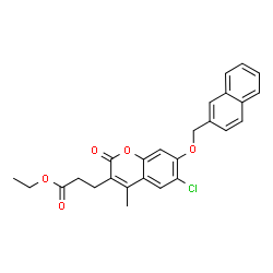 ethyl 3-[6-chloro-4-methyl-7-(naphthalen-2-ylmethoxy)-2-oxochromen-3-yl]propanoate Structure
