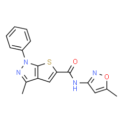 1H-Thieno[2,3-c]pyrazole-5-carboxamide,3-methyl-N-(5-methyl-3-isoxazolyl)-1-phenyl-(9CI)结构式