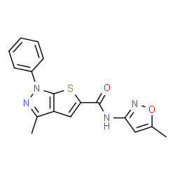 1H-Thieno[2,3-c]pyrazole-5-carboxamide,3-methyl-N-(5-methyl-3-isoxazolyl)-1-phenyl-(9CI) picture