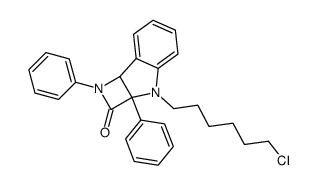 3-(6-chloro-hexyl)-1,2a-diphenyl-1,2a,3,7b-tetrahydro-azeto[3,2-b]indol-2-one结构式