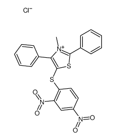 5-(2,4-dinitrophenyl)sulfanyl-3-methyl-2,4-diphenyl-1,3-thiazol-3-ium,chloride结构式