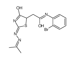 N-(2-bromophenyl)-2-[4-oxo-2-(2-propan-2-ylidenehydrazinyl)-1,3-thiazol-5-yl]acetamide结构式