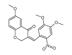 3-((Z)-4,5-dimethoxy-2-nitro-benzylidene)-6-methoxy-chroman-4-one结构式