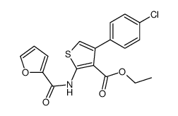 ethyl 4-(4-chlorophenyl)-2-(furan-2-carbonylamino)thiophene-3-carboxylate结构式