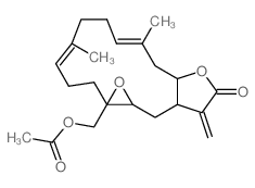 Oxireno[4,5]cyclotetradeca[1,2-b]furan-12(1aH)-one,1a-[(acetyloxy)methyl]-2,3,6,7,10,10a,13,13a,14,14a-decahydro-5,9-dimethyl-13-methylene-,(1aS,4E,8E,10aS,13aR,14aR)- Structure