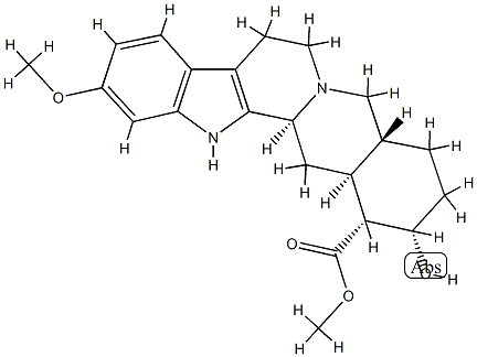 17α-Hydroxy-11-methoxyyohimban-16α-carboxylic acid methyl ester结构式