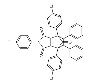 4,7-bis(4-chlorophenyl)-2-(4-fluorophenyl)-5,6-diphenyl-3a,4,7,7a-tetrahydro-1H-4,7-methanoisoindole-1,3,8(2H)-trione结构式