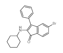 1H-Inden-1-one,5-bromo-2-(cyclohexylamino)-3-phenyl- structure