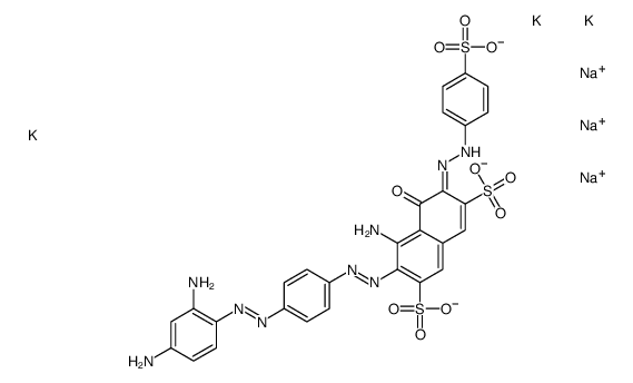 4-amino-3-[[4-[(2,4-diaminophenyl)azo]phenyl]azo]-5-hydroxy-6-[(4-sulphophenyl)azo]naphthalene-2,7-disulphonic acid, potassium sodium salt结构式