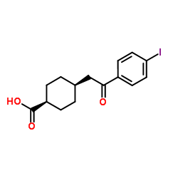 cis-4-[2-(4-Iodophenyl)-2-oxoethyl]cyclohexanecarboxylic acid结构式