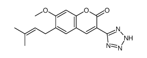 7-methoxy-6-(3-methylbut-2-enyl)-3-(2H-tetrazol-5-yl)chromen-2-one结构式