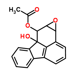 5a-Hydroxy-3b,4a,5,5a-tetrahydrofluorantheno[2,3-b]oxiren-5-yl acetate Structure