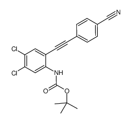 [4,5-dichloro-2-(4-cyanophenylethynyl)phenyl]carbamic acid t-butyl ester Structure