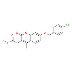 Methyl {7-[(4-chlorobenzyl)oxy]-4-methyl-2-oxo-2H-chromen-3-yl}acetate结构式
