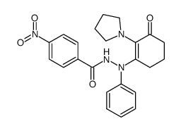 4-nitro-N'-(3-oxo-2-(pyrrolidin-1-yl)cyclohex-1-en-1-yl)-N'-phenylbenzohydrazide Structure