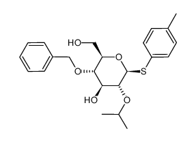 (2R,3S,4S,5R,6S)-3-(benzyloxy)-2-(hydroxymethyl)-5-isopropoxy-6-(p-tolylthio)tetrahydro-2H-pyran-4-ol结构式