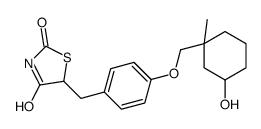 5-[[4-[(3-hydroxy-1-methylcyclohexyl)methoxy]phenyl]methyl]-1,3-thiazolidine-2,4-dione结构式