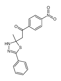 2-(2-methyl-5-phenyl-2,3-dihydro-1,3,4-thiadiazol-2-yl)-1-(4-nitrophenyl)ethan-1-one结构式